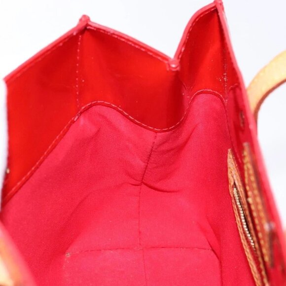 LOUIS VUITTON Monogram Vernis Reade PM Hand Bag Red Rouge M91088 LV Auth 141879 - Picture 12 of 16